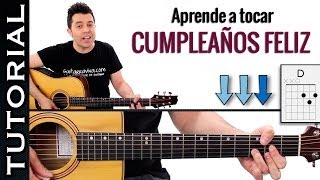 como tocar CUMPLEAÑOS FELIZ en guitarra fácil canción facil guitarra cumpleaños [upl. by Natsreik]