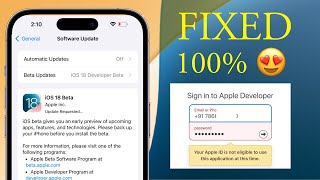 Solved 😃  iOS 18 Not Showing  Your Apple id is not eligible to use this application at this time [upl. by Eniamahs]