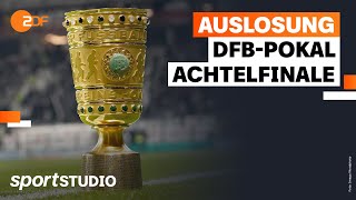 Auslosung DFBPokal Achtelfinale 202324  sportstudio [upl. by Salohcim]