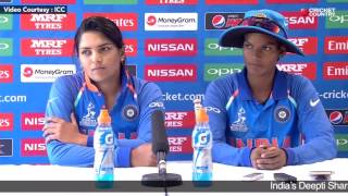 India’s Deepti Sharma amp Veda Krishnamurthy Post Match Press Conference  IND W vs SL W  WWC 2017 [upl. by Lacey4]