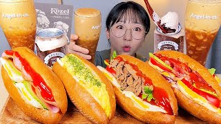 엔제리너스X코젤 콜라보 아메리치노 반미 샌드위치 디저트 먹방 Dessert Mukbang [upl. by Zetes]