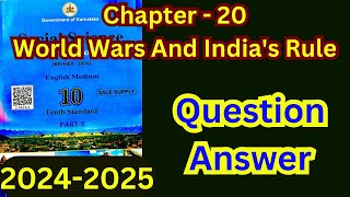 World Wars And Indias Rule  Question And Answer  Social Science Question Answer  Class 10th [upl. by Maziar822]