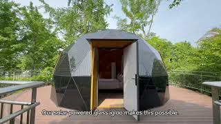 Power Your Glamping Adventure With Solar Powered Glass Dome [upl. by Sprage]