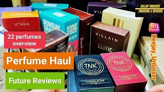 Perfume Haul  22 Perfumes Overview  Future Reviews 2024 [upl. by Uni]