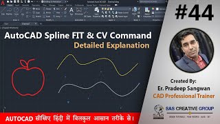 AutoCAD Spline Command  AutoCAD Tutorials 44  HindiUrdu autocad 202125 cad spline Fit and CV [upl. by Bartholemy]