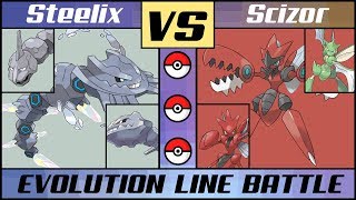 Mega STEELIX vs Mega SCIZOR  Mega Evolution Line Battle Pokémon SunMoon [upl. by Ardnwahsal]