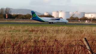 Aer Lingus ATR 72 GCMJN departs Belfast BHD 10112024 [upl. by Nosloc]