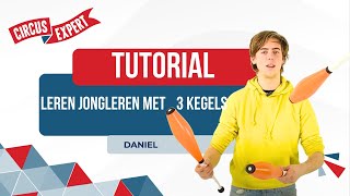 Leren Jongleren met 3 Kegels  Tutorial  Circusexpertnl  Clubs [upl. by Eisserc]