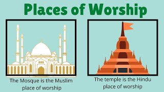 Places of worship  Places of worship for kids  Educational Video [upl. by Noed]