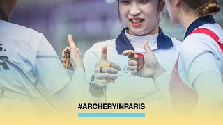 Recurve women team  Watch Party  ArcheryinParis [upl. by Llib]