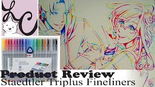 Art SupplyProduct Review Staedtler 20 Triplus Fineliners Piper amp Boyfriend Rainbow Line Art [upl. by Tatianas]