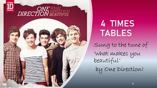 4 Times table song What makes you beautiful [upl. by Lovell]