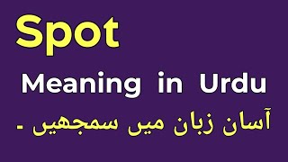 Spot Meaning in Urdu  Spot Ka Matlab Kya Hota Hai  English to Urdu [upl. by Teddman]