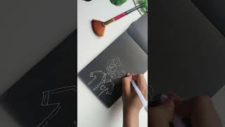 Doodle art for beginners  Easy girl doodle art  art viralshorts doodling [upl. by Cyb]