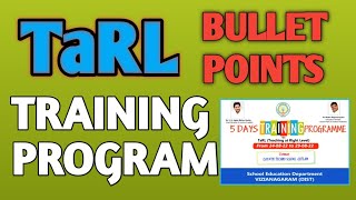 TaRL  TRAINING PROGRAM TaRL tarl [upl. by Ronoel]