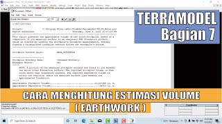 Belajar Terramodel bagian 7  cara menghitung estimasi volume [upl. by Gainer]