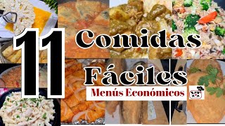 ✅️SERIE DE COMIDAS FÁCILES11 RECETAS ECONÓMICAS PARA TU MENÚ DIARIO❗️ [upl. by Cosenza119]