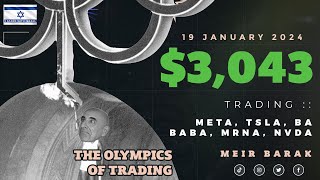 Live Trading  Earning 3043 trading META TSLA BA BABA MRNA amp NVDA on January 19th 2024 [upl. by Ailee391]