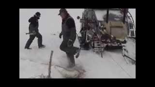 Winter Storm Ice Fishing  Lake Winnipeg [upl. by Arek857]