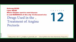 Drug used in Treatment Angina Pectoris Chp 12 Katzung Lipen [upl. by Ahsinyar]