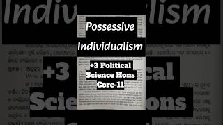 Possessive Individualism3 Political Science Hons Core115th SemesterLong Question with Answer [upl. by Nyssa588]