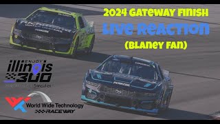 2024 Enjoy Illinois 300 FINISH LIVE REACTION Blaney Fan Reaction to Blaney Running Out of Gas 😡 [upl. by Ennove]