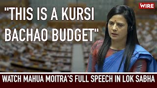 quotThis is a Kursi Bachao Budgetquot Watch Mahua Moitras Full Speech in Lok Sabha [upl. by Nrublim]