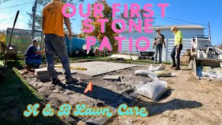 Our FIRST Stone Paver Patio patio [upl. by Nabetse]