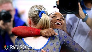 Simone Biles Jade Carey fulfill their medal goals in vault at the Paris Olympics  NBC Sports [upl. by Aseyt948]