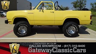 1975 Dodge Ramcharger 501DFW Gateway Classic Cars of Dallas [upl. by Anaiq]