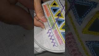 craft ideas easycrossstitchbacktich chinstichmirror work [upl. by Cirle]