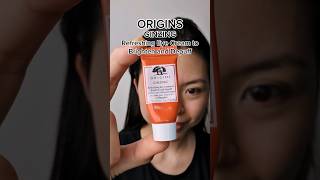 1Minute Review ORIGINS Ginzing Refreshing Eye Cream to Brighten and Depuff skincarereview [upl. by Eednarb]