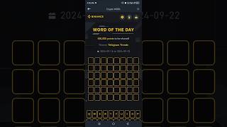 Binance word of the day answer today  18 Sept  Binance Word of the day answer today 8 letter [upl. by Yelahs]