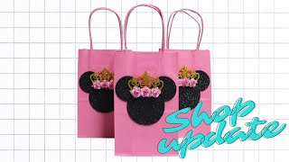 Vlog Etsy Shop Update amp Princess Pink Mouse Birthday Party Favor Treat Gift Bags [upl. by Davies]