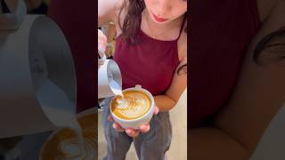 Latte Art Rosetta 🍃 latteart lattearttutorial taiwan taipei artist 拉花教學 [upl. by Elinnet735]