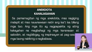 ANEKDOTA Kahulugan Kahalagahan Elemento at Mga Uri [upl. by Savina54]