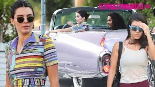 Kendall Jenner Takes Her Vintage Cadillac Out For A Spin With Kourtney Kardashian amp Luka Sabbat [upl. by Anotyad509]