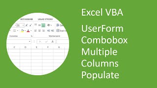 Excel VBA UserForm Combobox Multiple Columns Populate RowSource [upl. by Zeuqirdor]