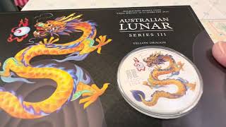 Unboxing Perth Mint Melbourne Money Expo ANDA special Lunar Series III Dragon coins [upl. by Hairas]