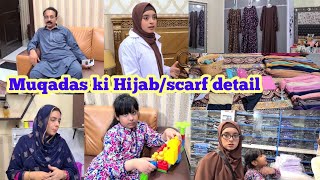 Muqadas ki university ki tayari or hijab cap or scarfs detail [upl. by Yticilef]