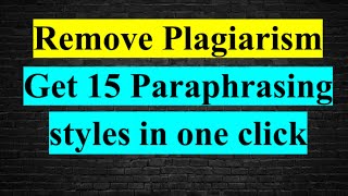 How to remove plagiarism How to Avoid plagiarism  Paraphrasing Tool [upl. by Millie]