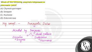 Which of the following enzymeis notpresent in pancreatic juice A [upl. by Sivra791]