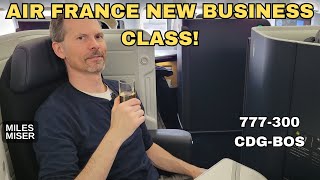 Air France New Business Class Review 777300 from CDG to BOS [upl. by Nol]