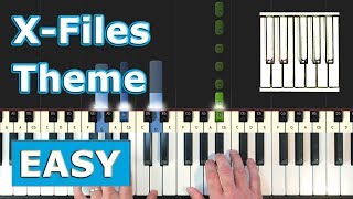 XFiles Theme Illuminati Song  Piano Tutorial EASY  Sheet Music Synthesia [upl. by Pack]