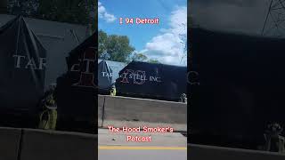 Semi Truck pile up on the freeway in Detroit semitruck pileup detroit freeway southwest fyp [upl. by Nylrehc]