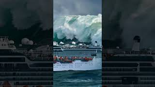 Massive Wave Covers Cruise Ship from Behind – Will It Survive cruiseships scaryocean ship [upl. by Yelha]