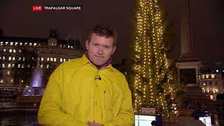 Trafalgar Square Christmas tree lights switched on 🎄🌟 [upl. by Ujawernalo]