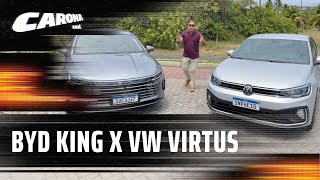 BYD King x VW Virtus assista ao duelo de sedãs [upl. by Danni817]