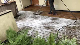 How to clean slippery amp dirty wooden decking [upl. by Nohsyt]