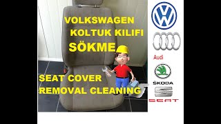 Volkswagen Koltuk Kılıfı Sökme ve Detaylı Temizlik  VW seat cover removal and cleaning [upl. by Ahseet29]